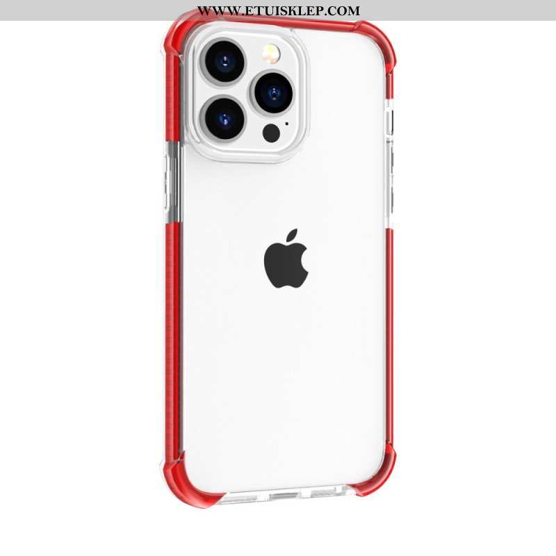 Etui do iPhone 14 Pro Max Przezroczyste Kolorowe Krawędzie